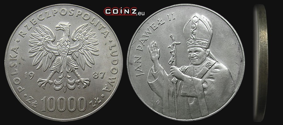 10000 złotych 1987 John Paul II - Polish coins (PRL)