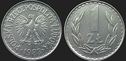 Polish coins - 1 zloty 1957-1985