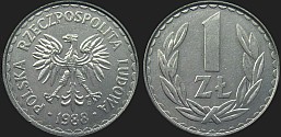 Polish coins - 1 zloty 1986-1988