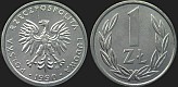 Polish coins - 1 zloty 1989-1990