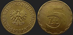 Monety Polski - 5 złotych 1979-1985