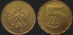Monety Polski - 5 złotych 1986-1988