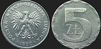 Monety Polski - 5 złotych 1989-1990