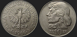 Polish coins - 10 zlotych 1959-1966 Tadeusz Kosciuszko