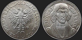 Polish coins - 10 zlotych 1967-1969 Nicolaus Copernicus
