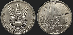 Polish coins - 10 zlotych 1968 25 Years of People's Army of Poland