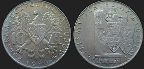 Polish coins - 10 zlotych 1970 25 Years on Regained Lands