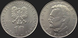 Polish coins - 10 zlotych 1975-1988 Boleslaw Prus