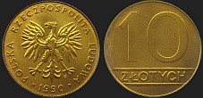 Polish coins - 10 zlotych 1989-1990