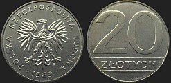 Polish coins - 20 zlotych 1989-1990