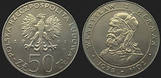 Polish coins - 50 zlotych 1981 Władyslaw I Herman