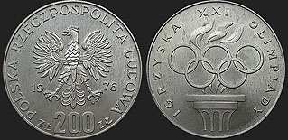 Polish coins - 200 zlotych 1976 Games of The XXI Olympiad Montreal