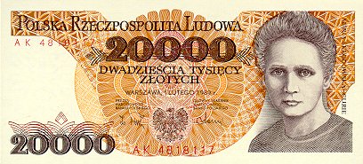 Banknote with face value: 20000 złotych PRL