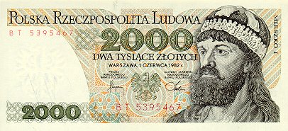 Banknote with face value: 2000 złotych