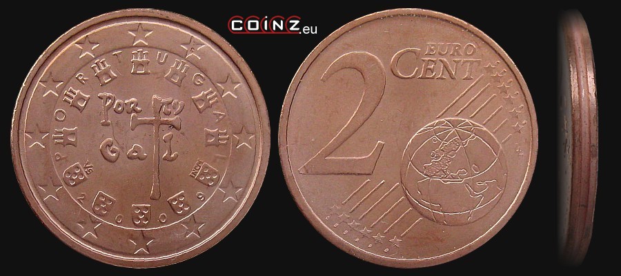 2 euro centy od 2002 - monety Portugalii