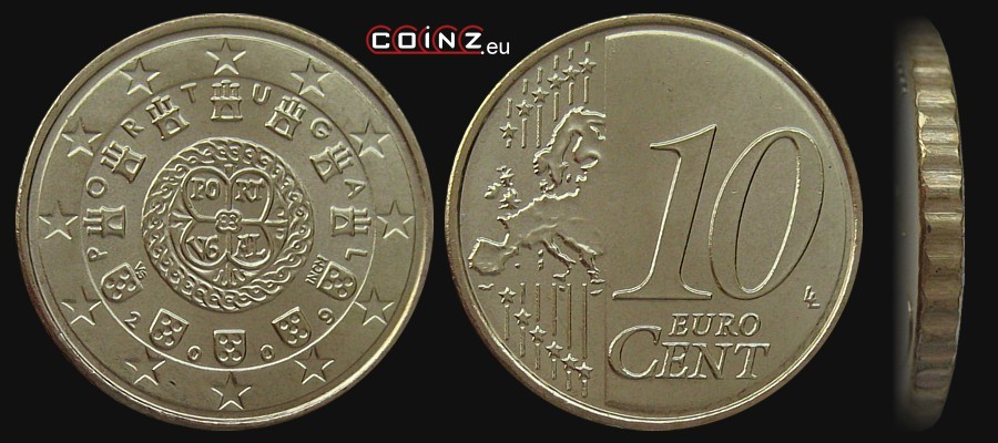 10 euro cent from 2008 - Portuguese coins