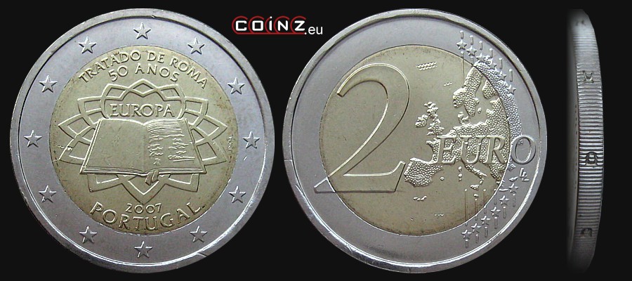 2 euro 2007 - 50 Rocznica Traktatów Rzymskich - monety Portugalii