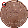 2 euro cent from 2002 - obverse to reverse alignment
