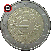 2 euro 2012 - 10 Years of Euro in Circulation - obverse to reverse alignment