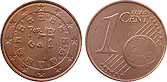 Portuguese coins - 1 euro cent from 2002