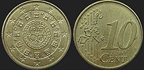 Portuguese coins - 10 euro cent 2002-2006
