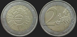Portuguese coins - 2 euro 2012 10 Years of Euro in Circulation