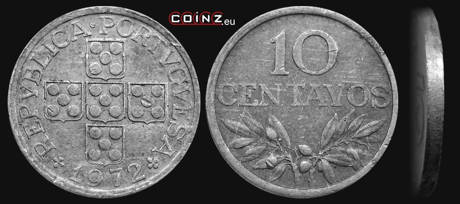 10 centavos 1969-1979 - monety Portugalii