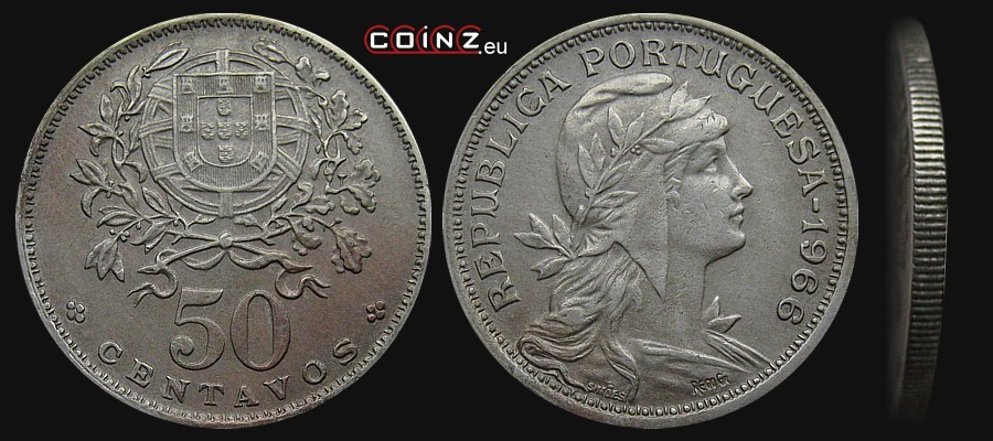 50 centavos 1927-1968 - Coins of Portugal
