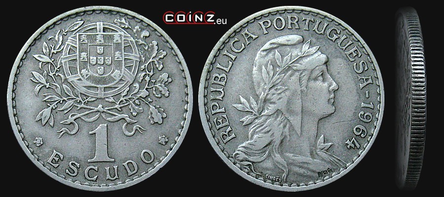 1 escudo 1927-1968 - monety Portugalii