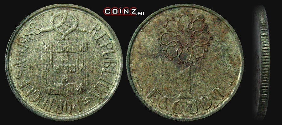 1 escudo 1986-2001 - monety Portugalii