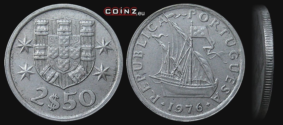 2.5 escudos 1963-1985 - Coins of Portugal