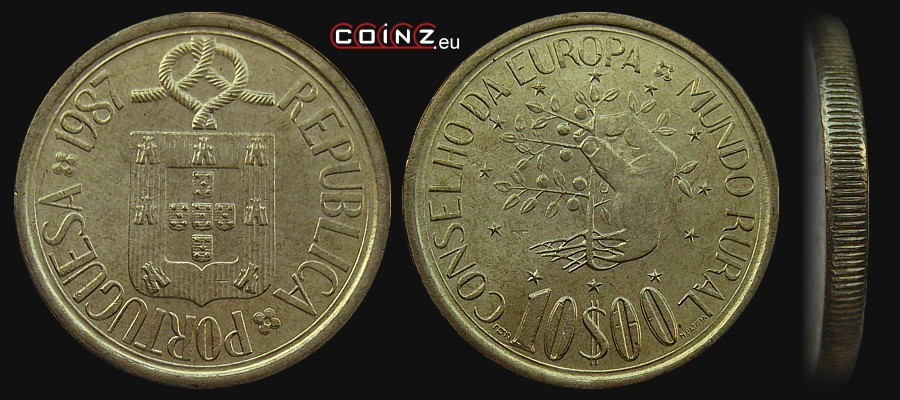10 escudo 1987 Obszary Wiejskie - monety Portugalii
