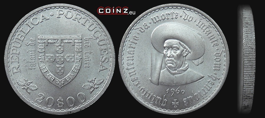 20 escudo 1959 [1960] Henryk Żeglarz - monety Portugalii