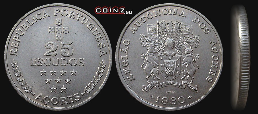 25 escudos 1980 Azores - Coins of Portugal