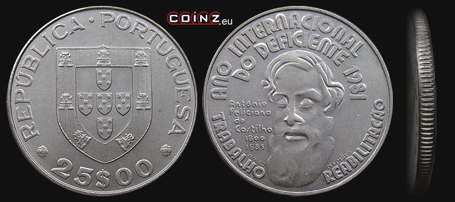 25 escudos 1983 [1981] António Feliciano de Castilho - Coins of Portugal