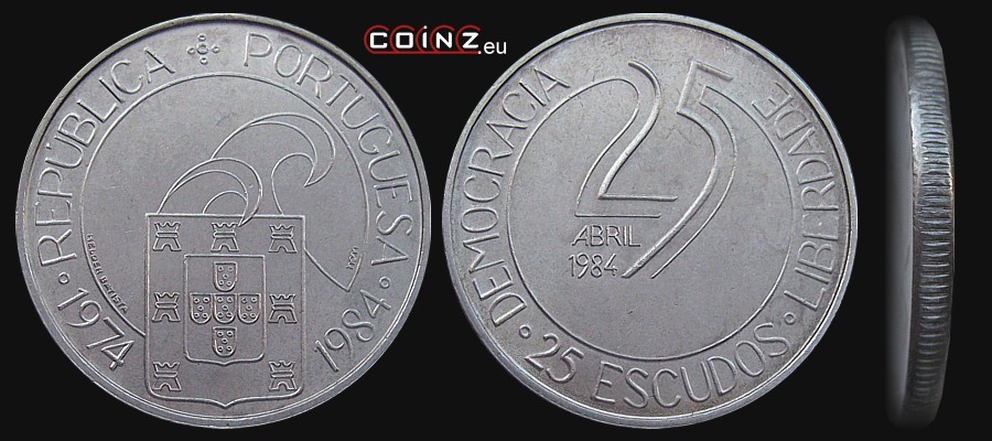 25 escudo 1984 Rewolucja Goździków - monety Portugalii