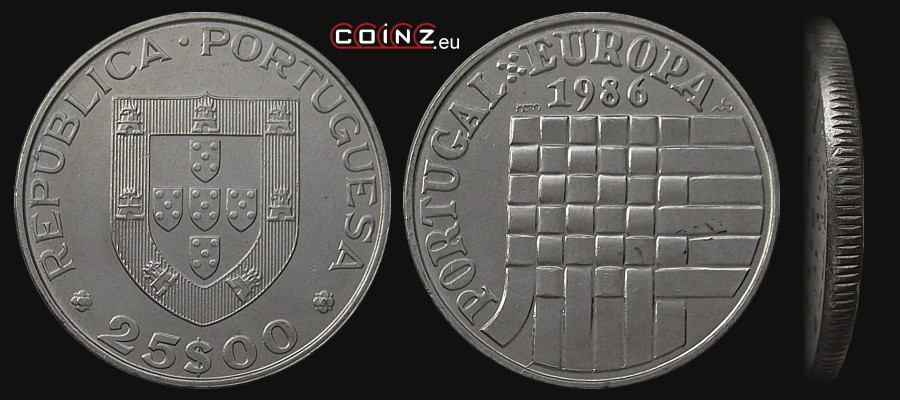 25 escudo 1986 Europejska Wspólnota Gospodarcza - monety Portugalii