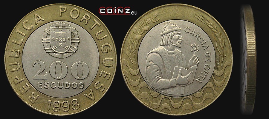 200 escudo 1991-2001 Garcia de Orta - monety Portugalii