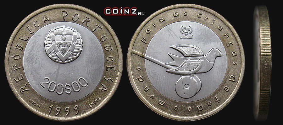 200 escudo 1999 UNICEF - monety Portugalii