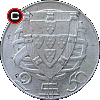 2.5 escudos 1932-1951 - obverse to reverse alignment