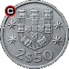 2.5 escudos 1963-1985 - obverse to reverse alignment