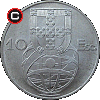 10 escudo 1954-1955 - układ awersu do rewersu