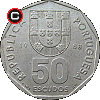 50 escudos 1986-2001 - obverse to reverse alignment