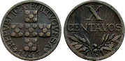 Portuguese coins - 10 centavos 1942-1969