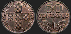 Portuguese coins - 50 centavos 1969-1979