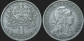 Portuguese coins - 1 escudo 1927-1968