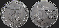 Portuguese coins - 2.5 escudos 1984 [1983]) FAO