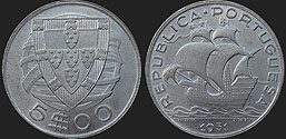 Portuguese coins - 5 escudos 1932-1951