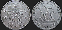 Portuguese coins - 5 escudos 1963-1986