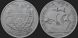 Portuguese coins - 10 escudos 1932-1948